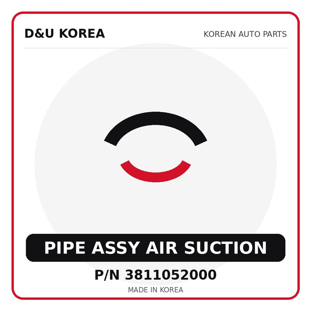Genuine Mobis PIPE ASSY AIR SUCTION 3811052000 for Korean vehicles | D&U Korea