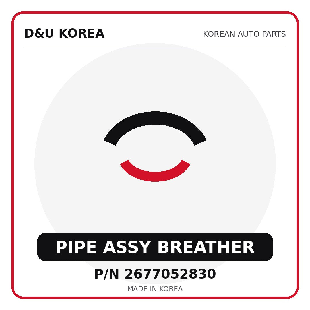 Genuine Mobis PIPE ASSY BREATHER 2677052830 - Korean auto parts from D&U Korea