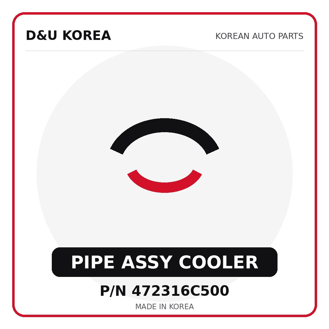 Genuine Mobis PIPE ASSY COOLER 472316C500 - Korean auto parts from D&U Korea