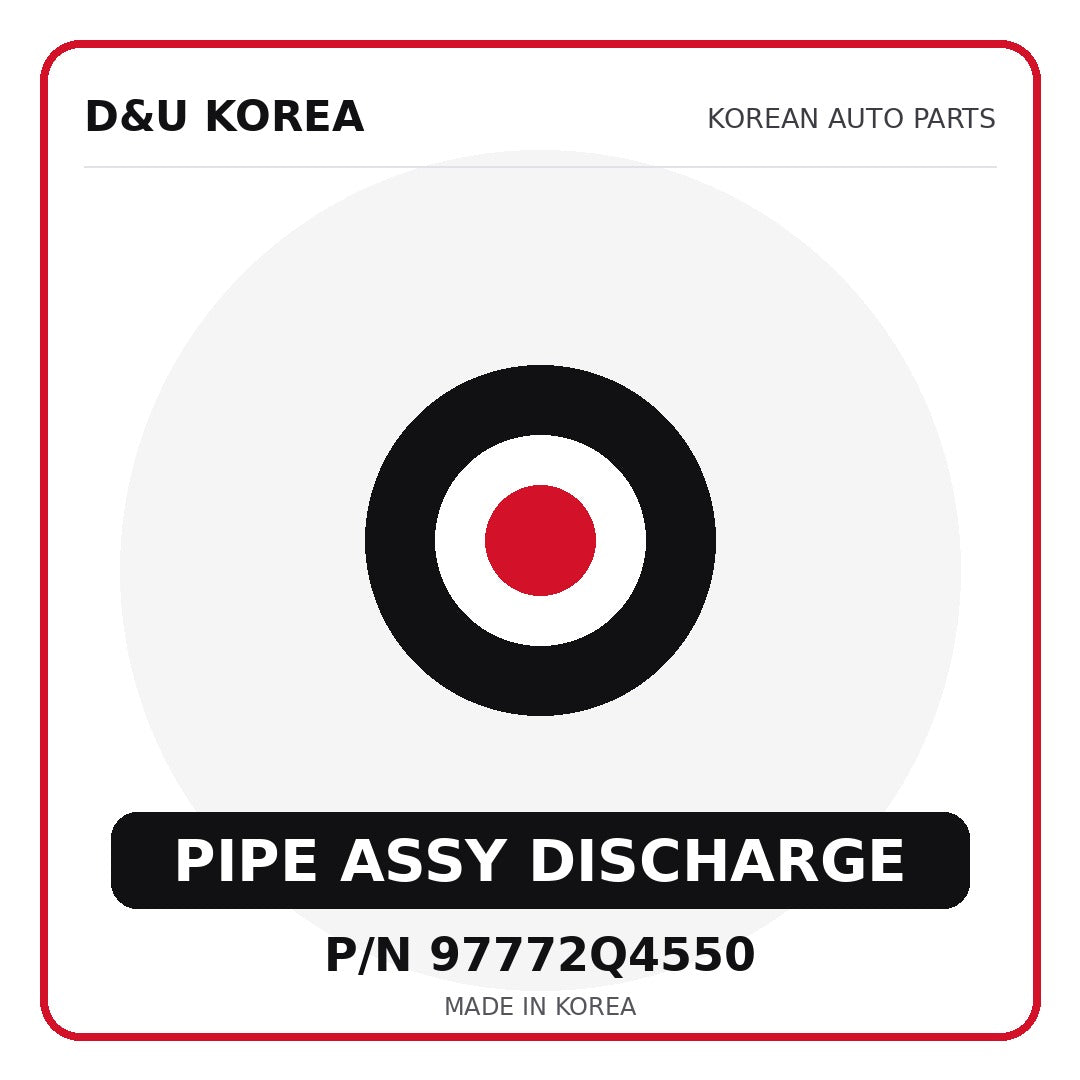 Genuine Mobis PIPE ASSY DISCHARGE 97772Q4550 - Korean auto parts from D&U Korea