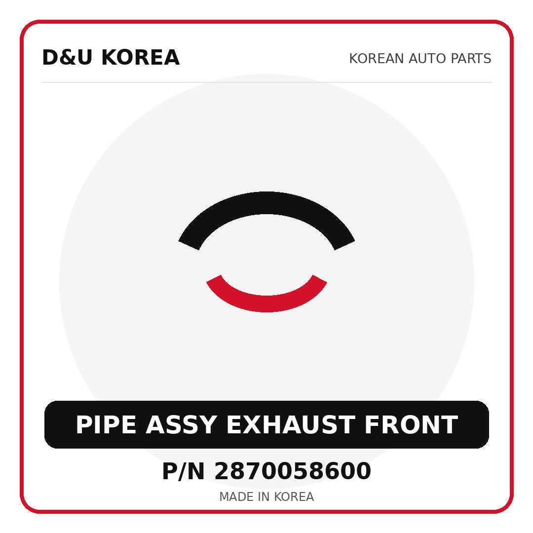 Genuine Mobis PIPE ASSY EXHAUST FRONT 2870058600 - Korean auto parts from D&U Korea