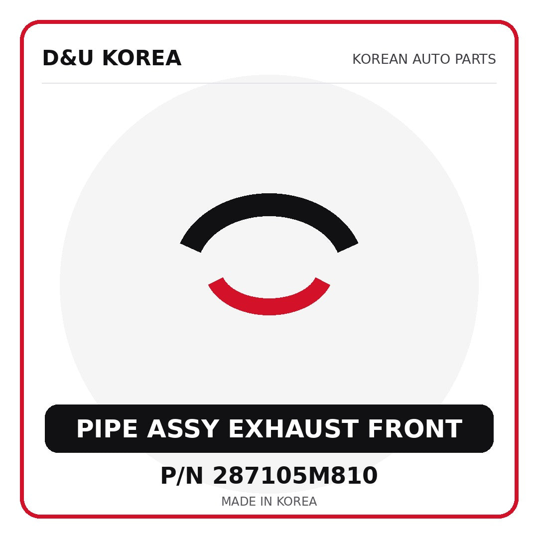 Genuine Mobis PIPE ASSY EXHAUST FRONT 287105M810 for Korean vehicles | D&U Korea