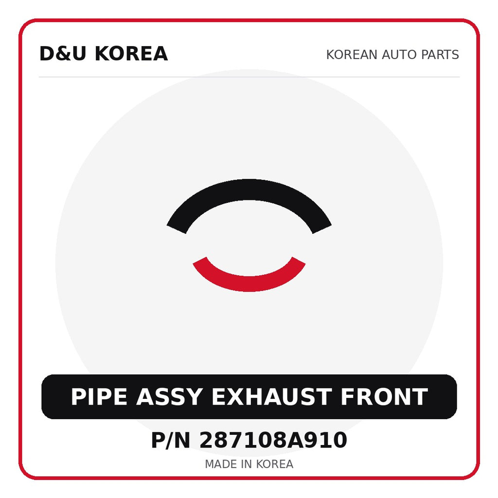 Genuine Mobis PIPE ASSY EXHAUST FRONT 287108A910 - Korean auto parts from D&U Korea