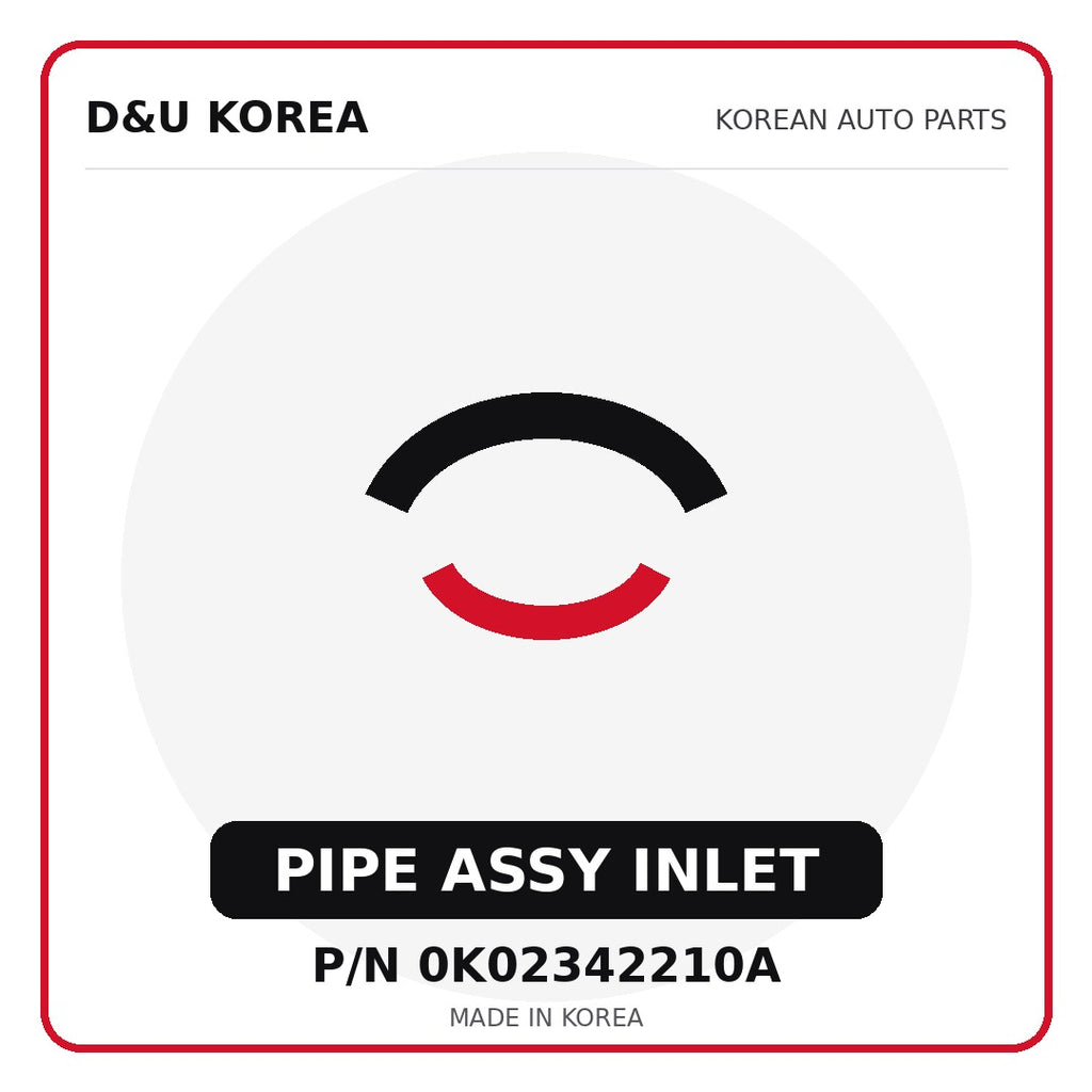 Genuine Mobis PIPE ASSY INLET 0K02342210A - Korean auto parts from D&U Korea
