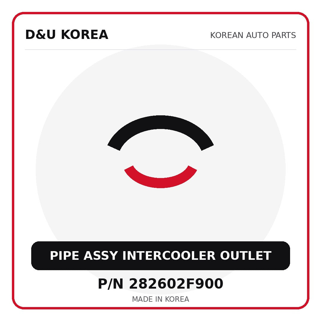 Genuine Mobis PIPE ASSY INTERCOOLER OUTLET 282602F900 - Korean auto parts from D&U Korea