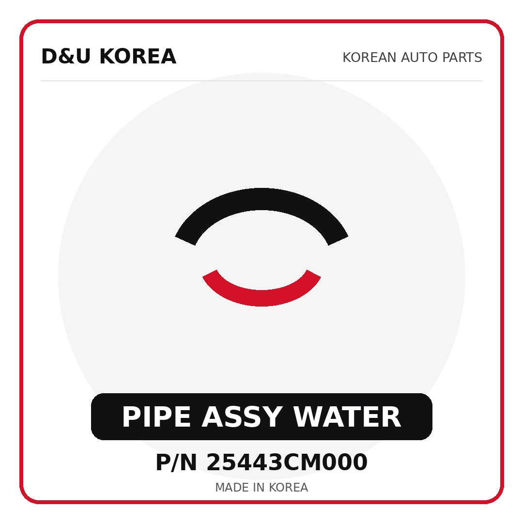 Genuine Mobis PIPE ASSY WATER 25443CM000 - Korean auto parts from D&U Korea