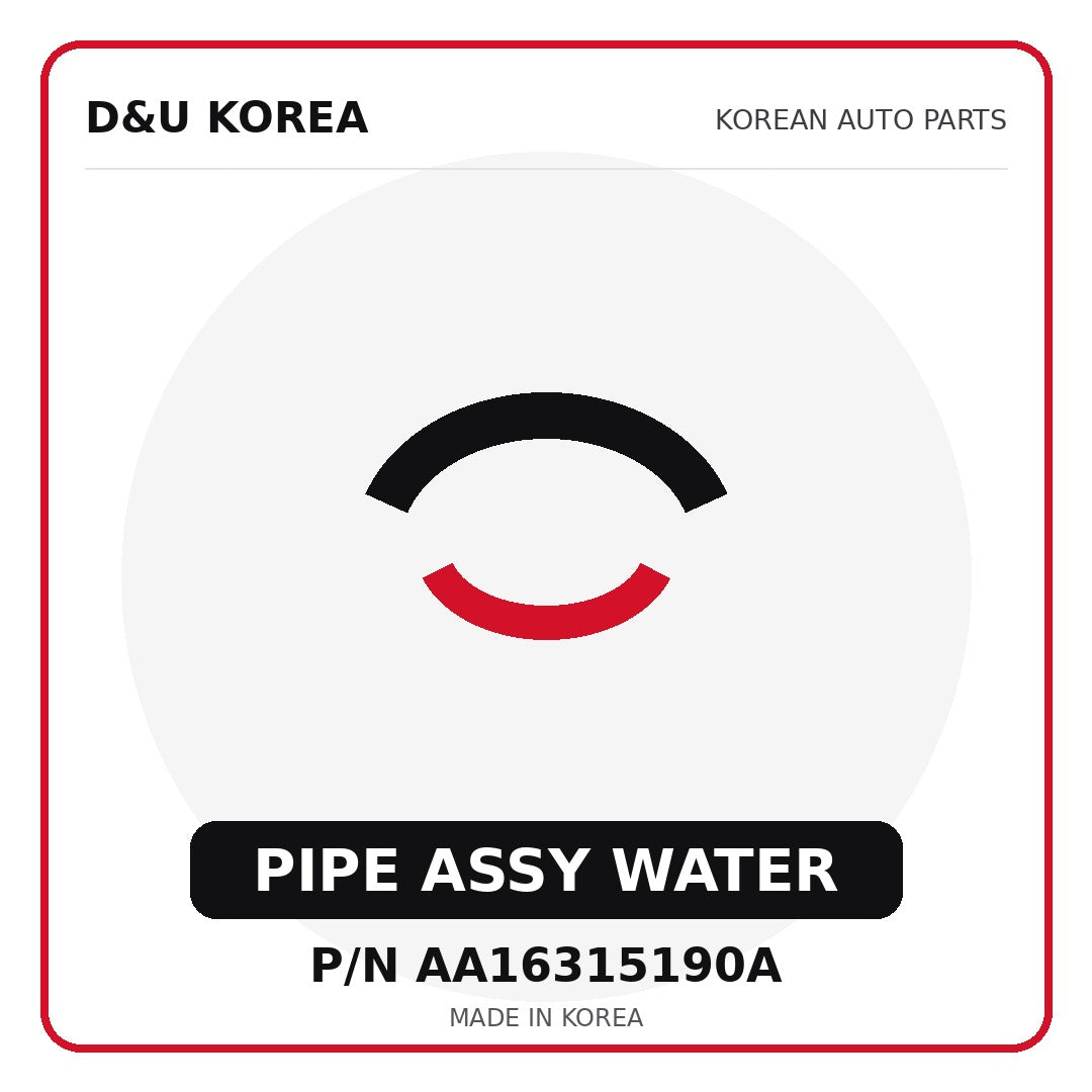 Genuine Mobis PIPE ASSY WATER AA16315190A - Korean auto parts from D&U Korea