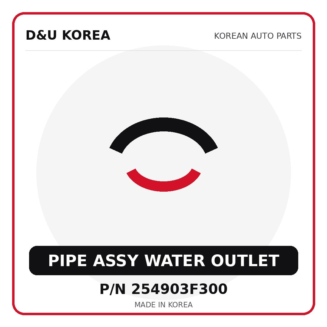 Genuine Mobis PIPE ASSY WATER OUTLET 254903F300 - Korean auto parts from D&U Korea