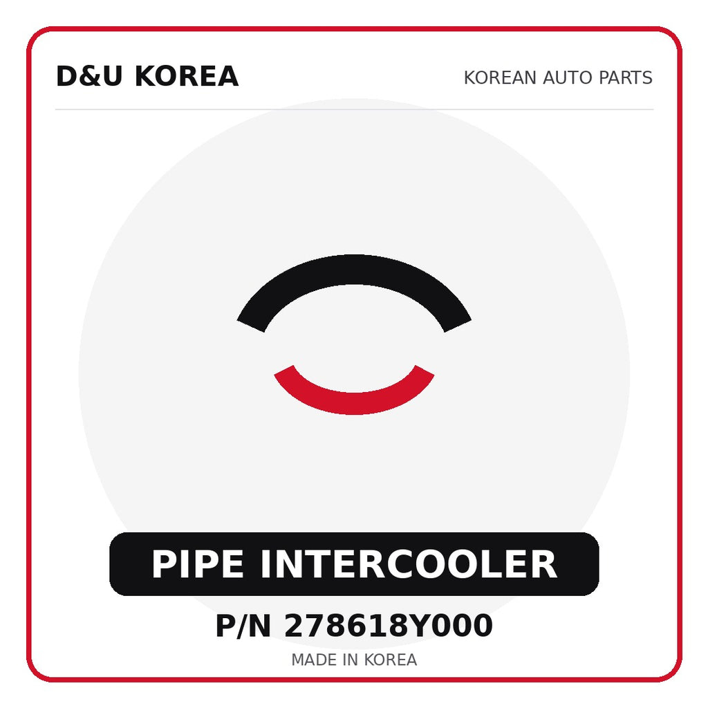 Genuine Mobis PIPE INTERCOOLER 278618Y000 - Korean auto parts from D&U Korea