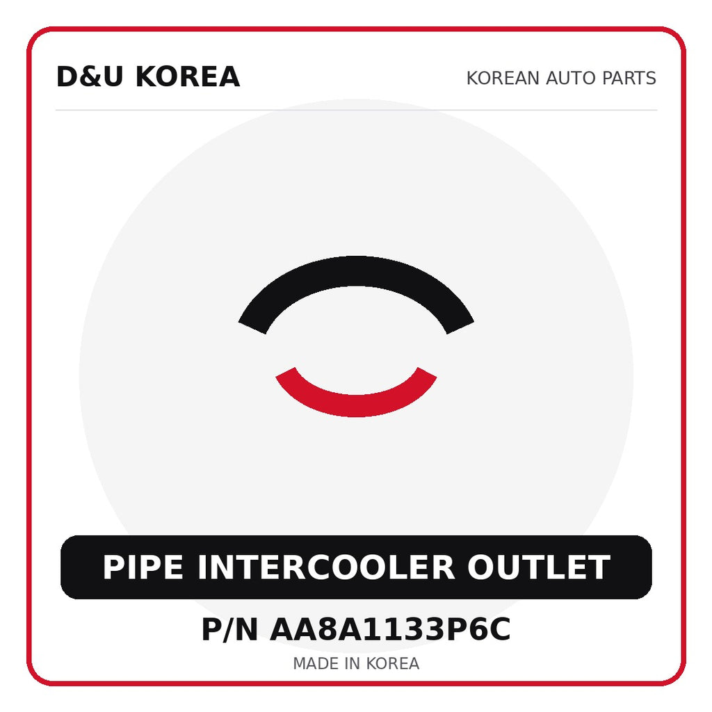 Genuine Mobis PIPE INTERCOOLER OUTLET AA8A1133P6C - Korean auto parts from D&U Korea