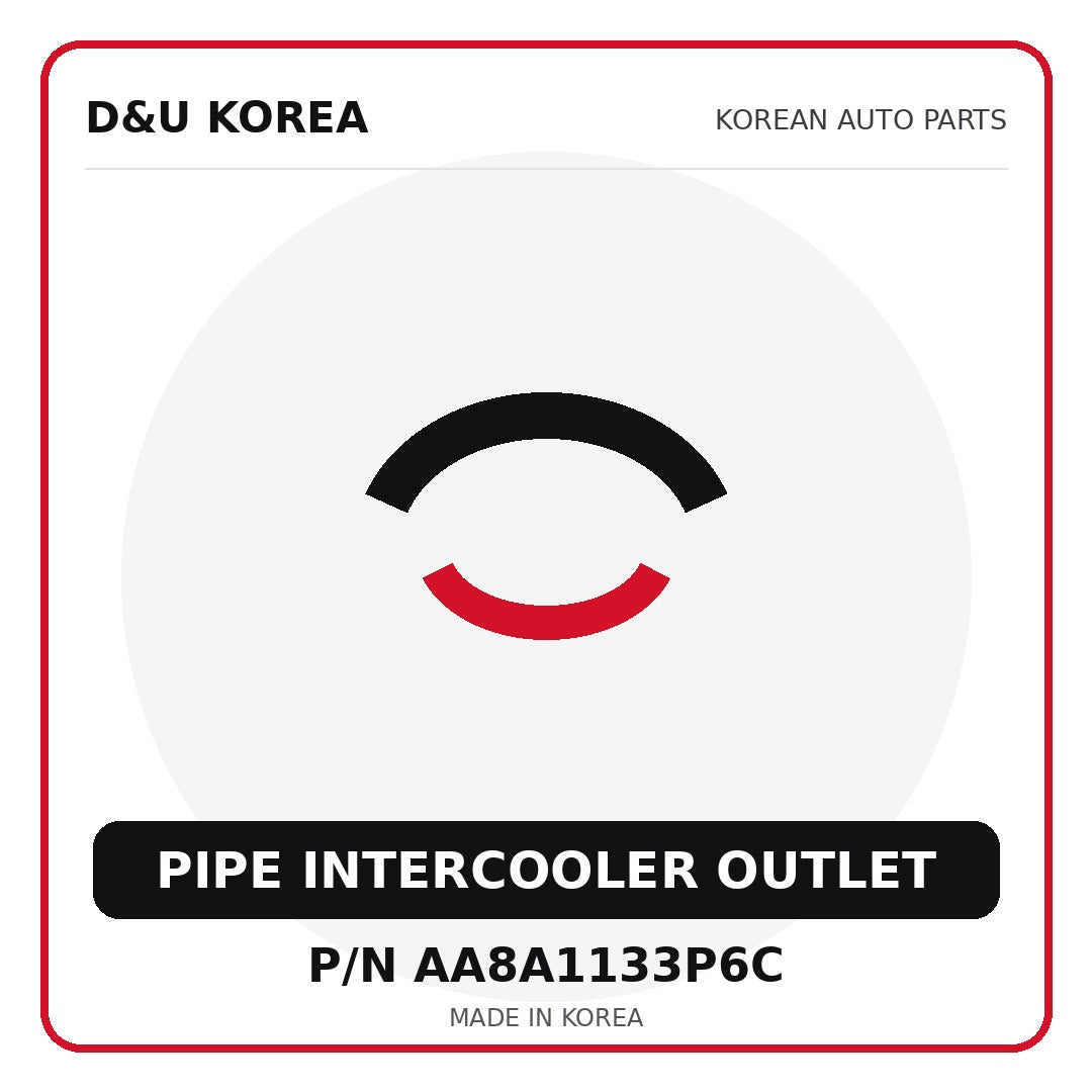 Genuine Mobis PIPE INTERCOOLER OUTLET AA8A1133P6C - Korean auto parts from D&U Korea