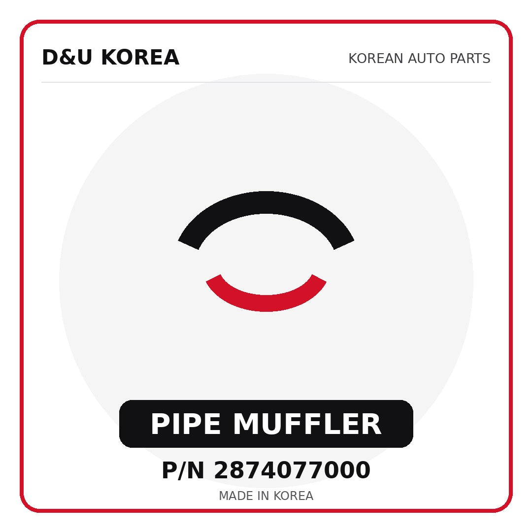 Genuine Mobis PIPE MUFFLER 2874077000 - Korean auto parts from D&U Korea