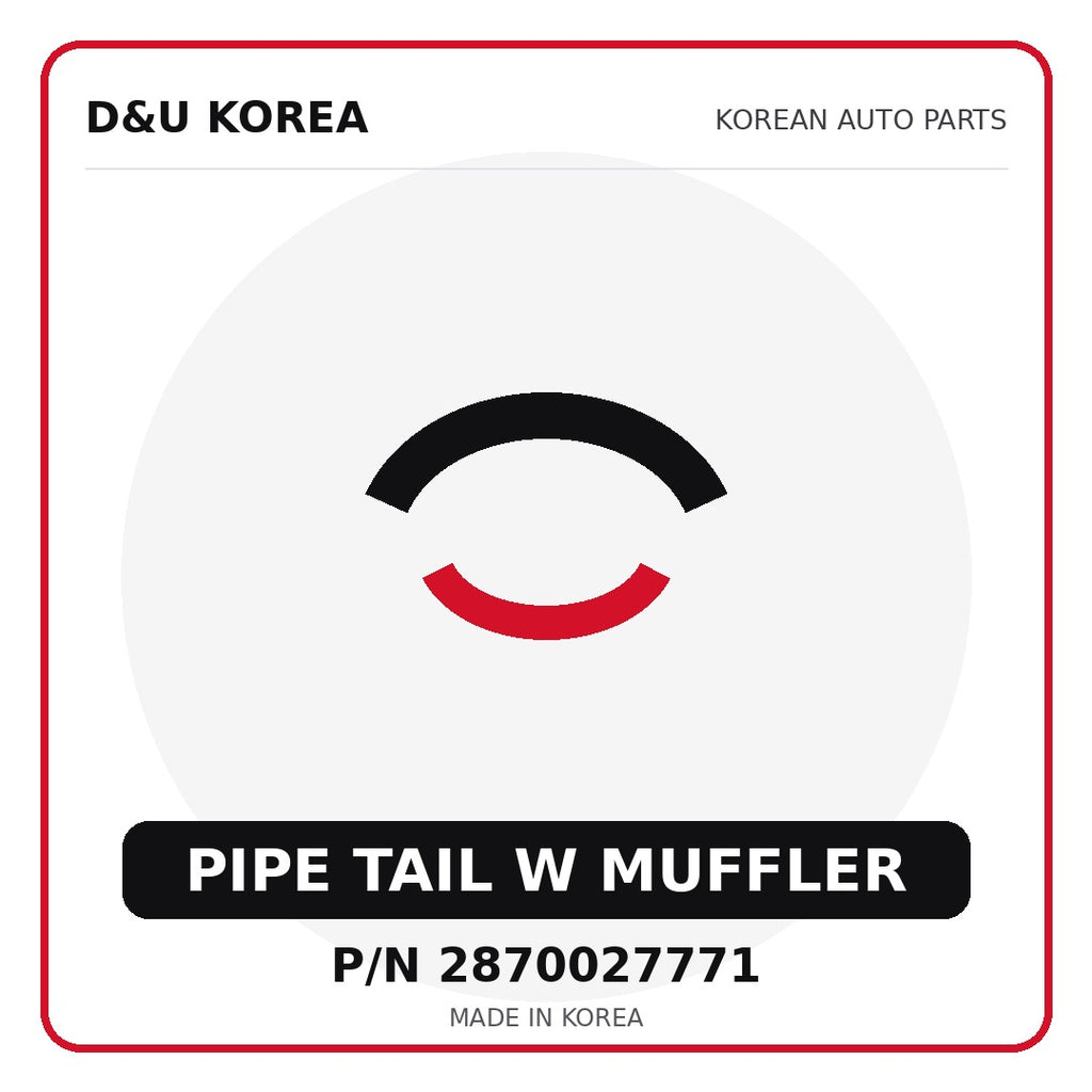 Genuine Mobis PIPE TAIL W MUFFLER 2870027771 - Korean auto parts from D&U Korea