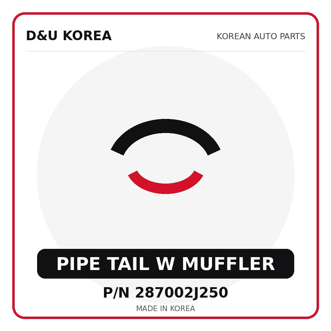 Genuine Mobis PIPE TAIL W MUFFLER 287002J250 for Korean vehicles | D&U Korea