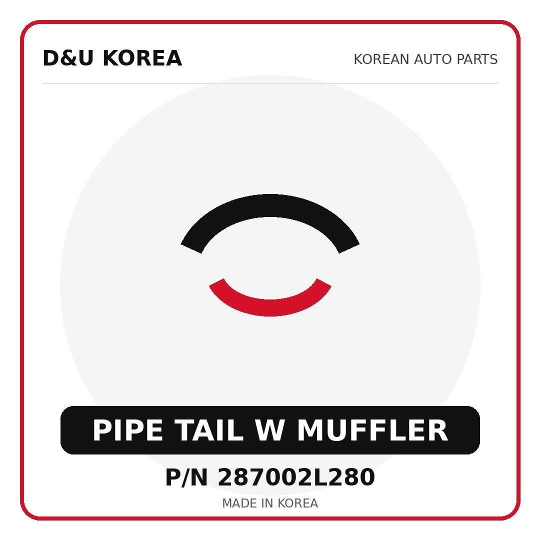 Genuine Mobis PIPE TAIL W MUFFLER 287002L280 - Korean auto parts from D&U Korea