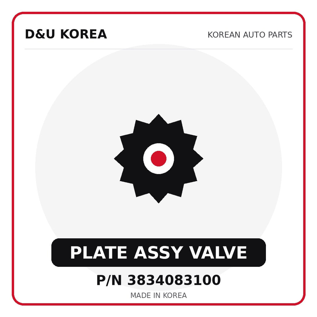 Genuine Mobis PLATE ASSY VALVE 3834083100 - Korean auto parts from D&U Korea