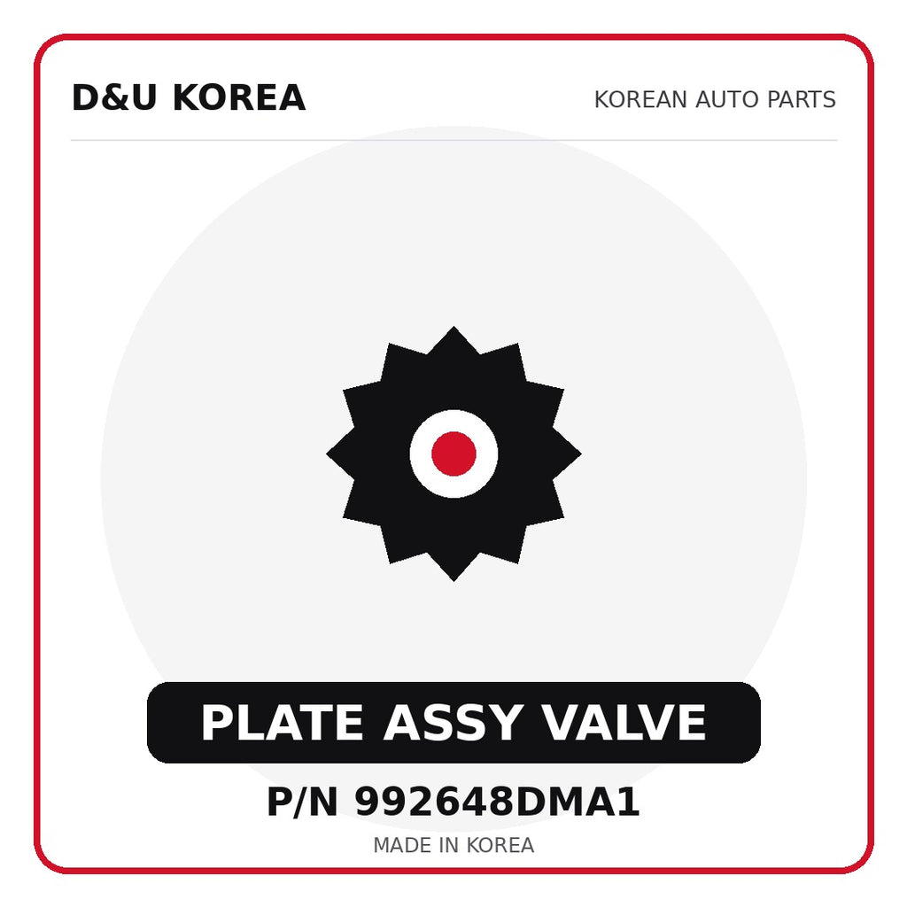 Genuine Mobis PLATE ASSY VALVE 992648DMA1 - Korean auto parts from D&U Korea