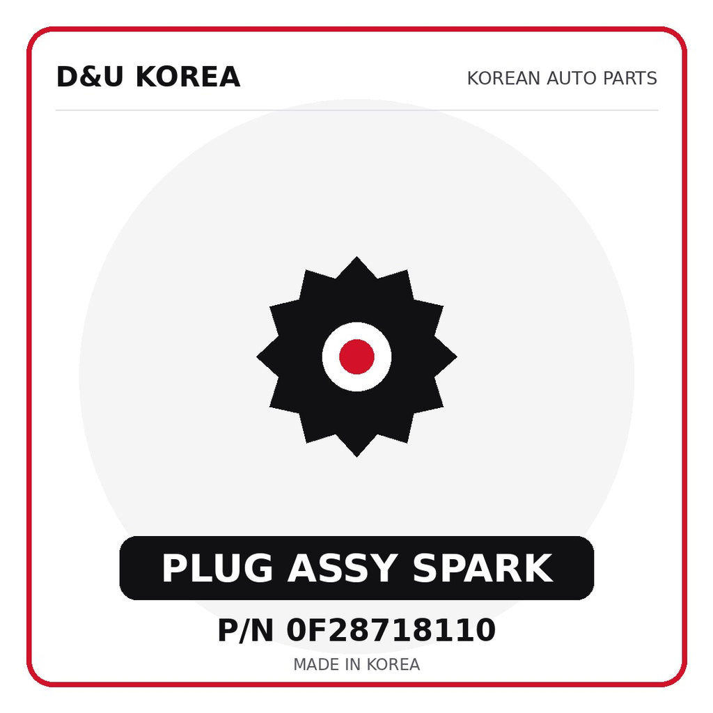 Genuine Mobis PLUG ASSY SPARK 0F28718110 - Korean auto parts from D&U Korea