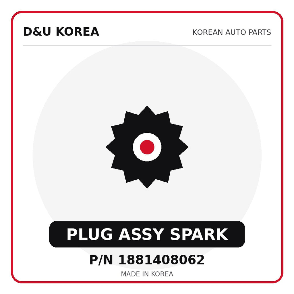 Genuine Mobis PLUG ASSY SPARK 1881408062 for Korean vehicles | D&U Korea