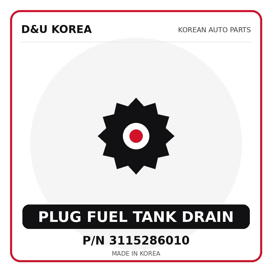 Genuine Mobis PLUG FUEL TANK DRAIN 3115286010 - Korean auto parts from D&U Korea