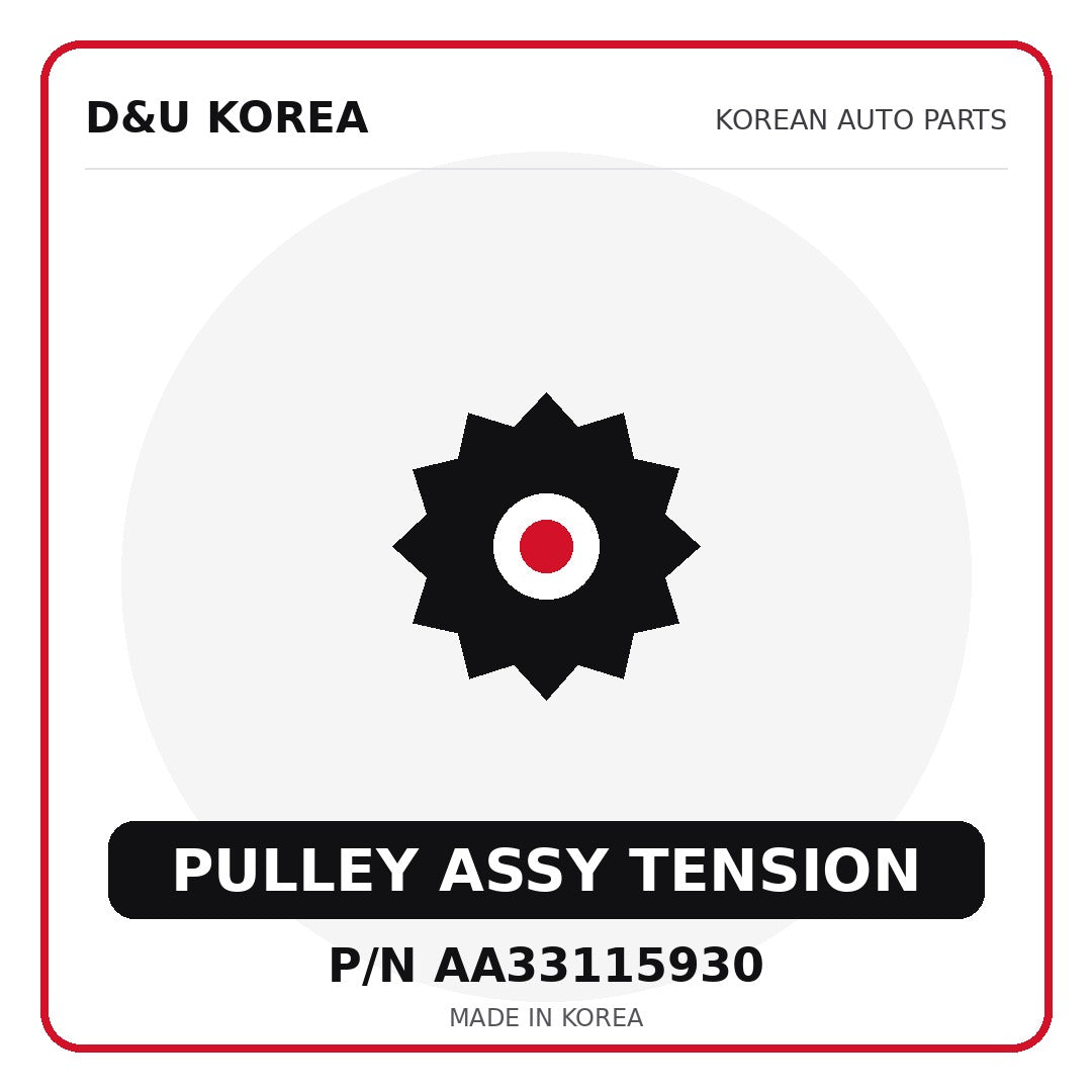 Genuine Mobis PULLEY ASSY TENSION AA33115930 - Korean auto parts from D&U Korea
