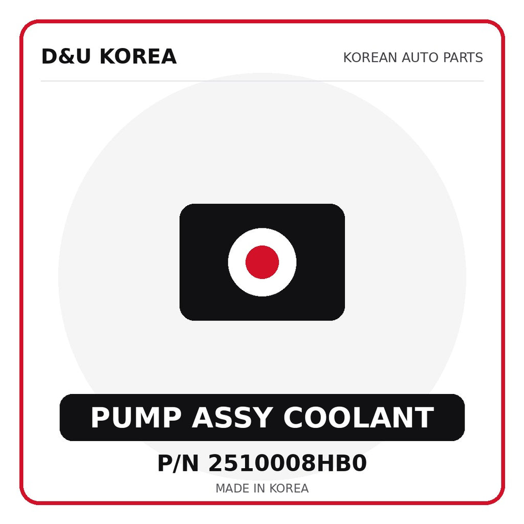Genuine Mobis PUMP ASSY COOLANT 2510008HB0 - Korean auto parts from D&U Korea