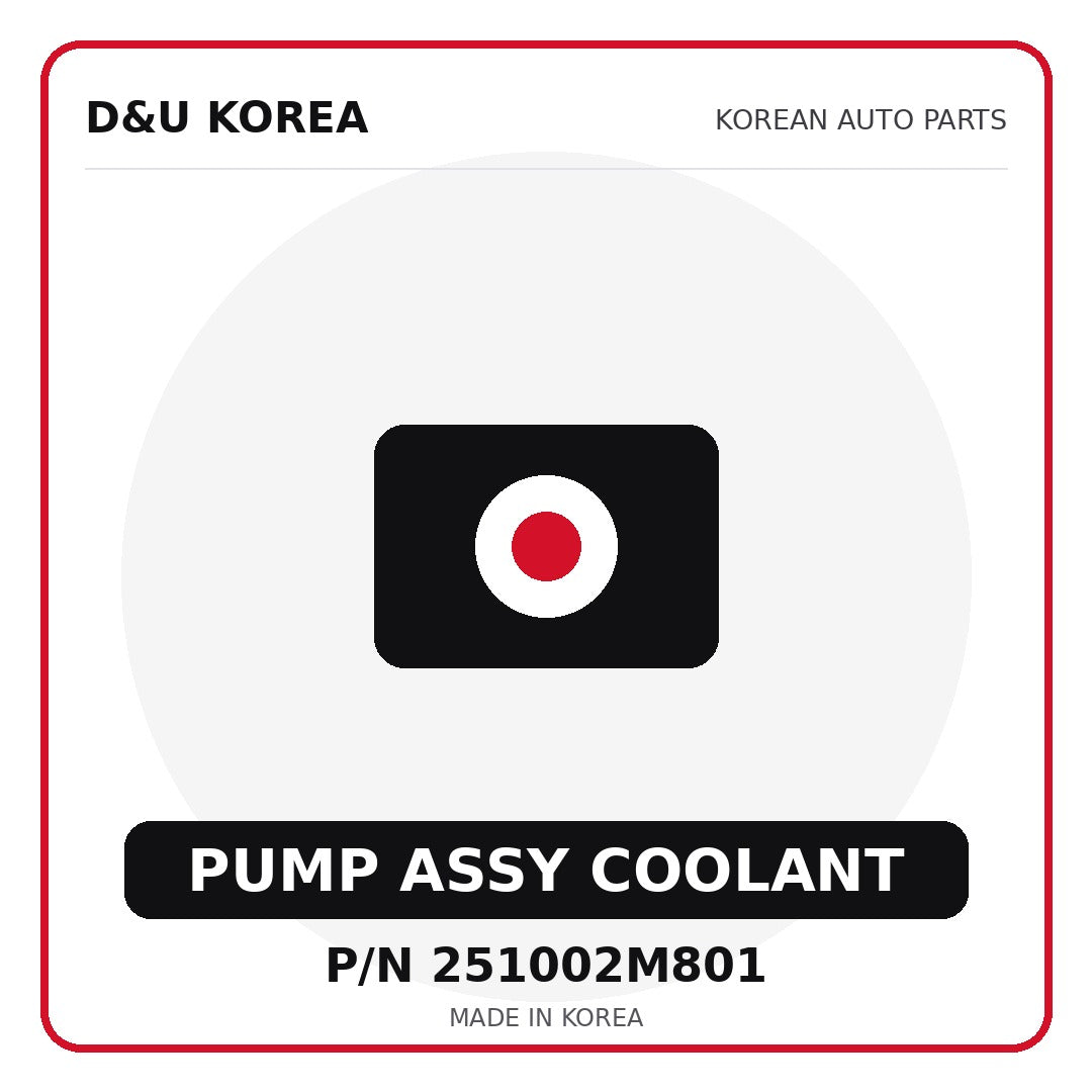 Genuine Mobis PUMP ASSY COOLANT 251002M801 - Korean auto parts from D&U Korea