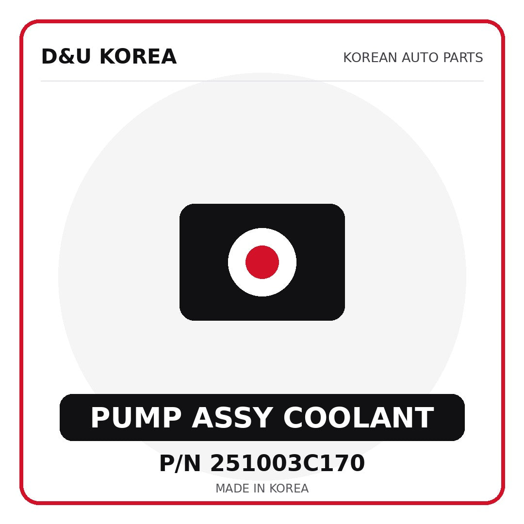 Genuine Mobis PUMP ASSY COOLANT 251003C170 - Korean auto parts from D&U Korea