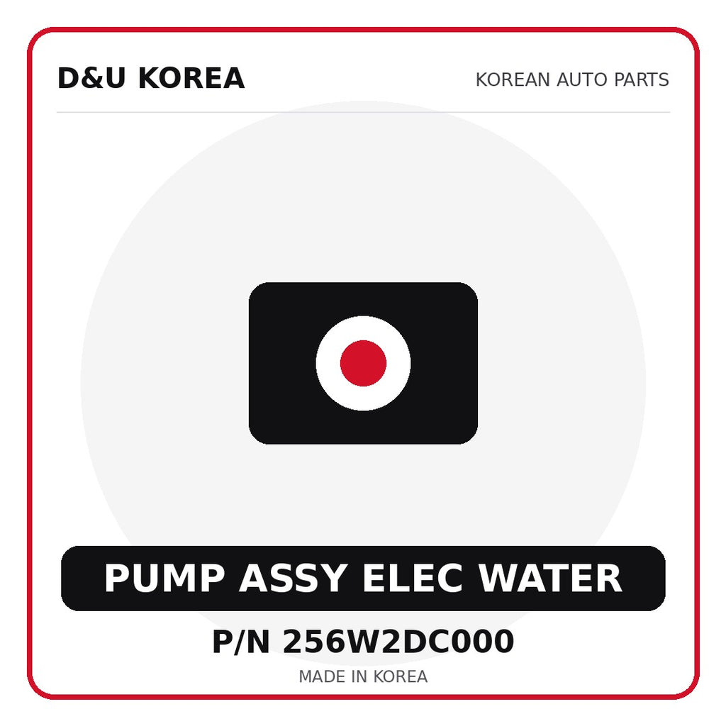 Genuine Mobis PUMP ASSY ELEC WATER 256W2DC000 - Korean auto parts from D&U Korea