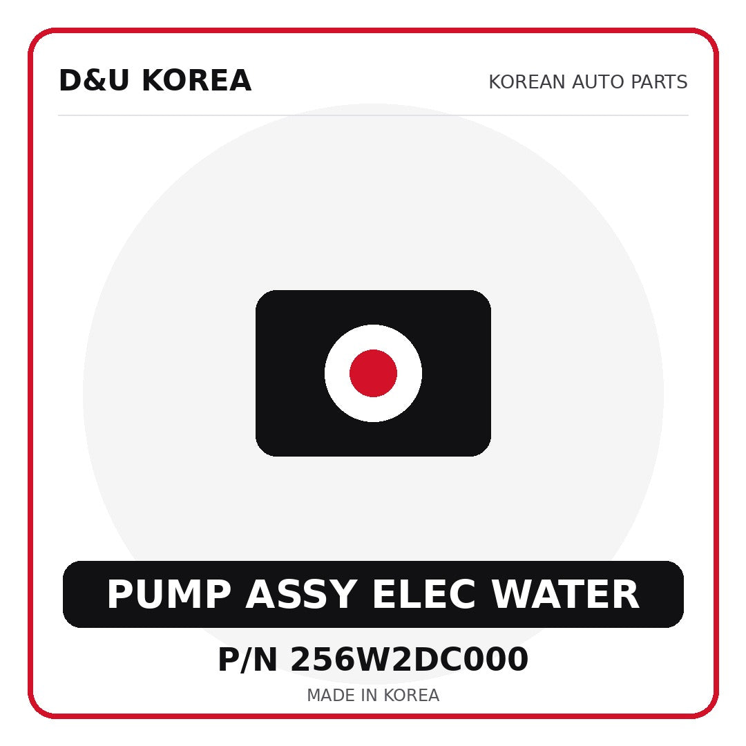 Genuine Mobis PUMP ASSY ELEC WATER 256W2DC000 - Korean auto parts from D&U Korea