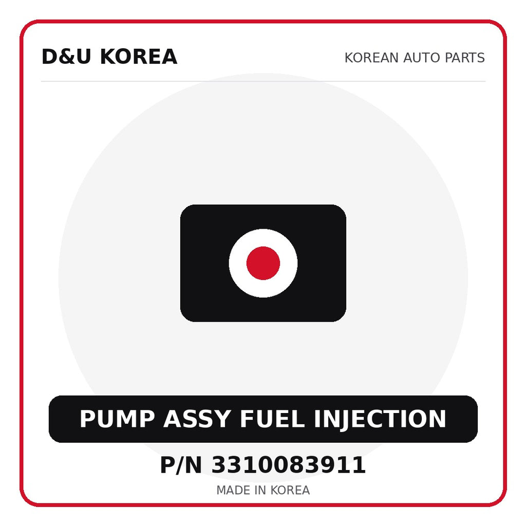 Genuine Mobis PUMP ASSY FUEL INJECTION 3310083911 - Korean auto parts from D&U Korea