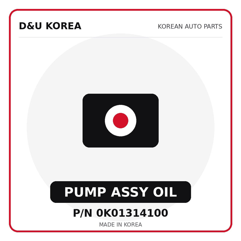 Genuine Mobis PUMP ASSY OIL 0K01314100 for Korean vehicles | D&U Korea