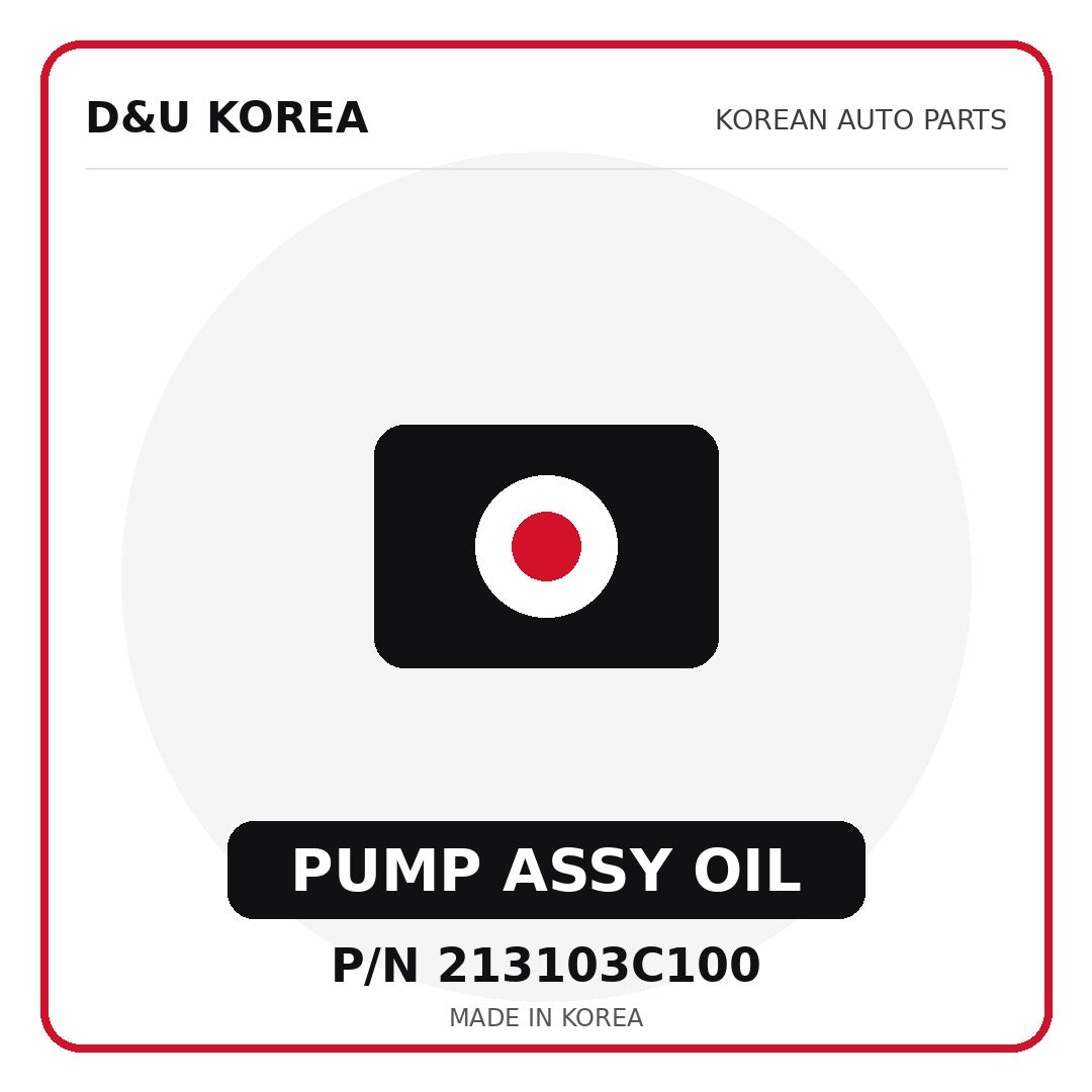 Genuine Mobis PUMP ASSY OIL 213103C100 - Korean auto parts from D&U Korea
