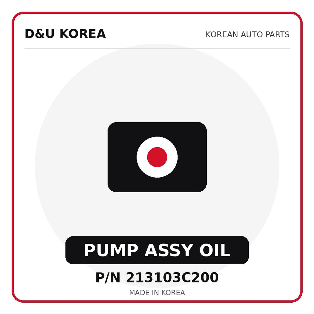 Genuine Mobis PUMP ASSY OIL 213103C200 - Korean auto parts from D&U Korea