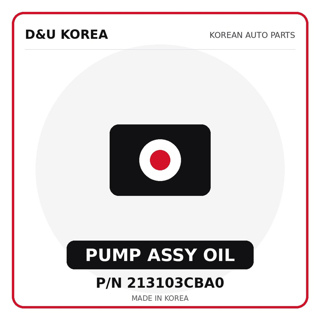Genuine Mobis PUMP ASSY OIL 213103CBA0 - Korean auto parts from D&U Korea