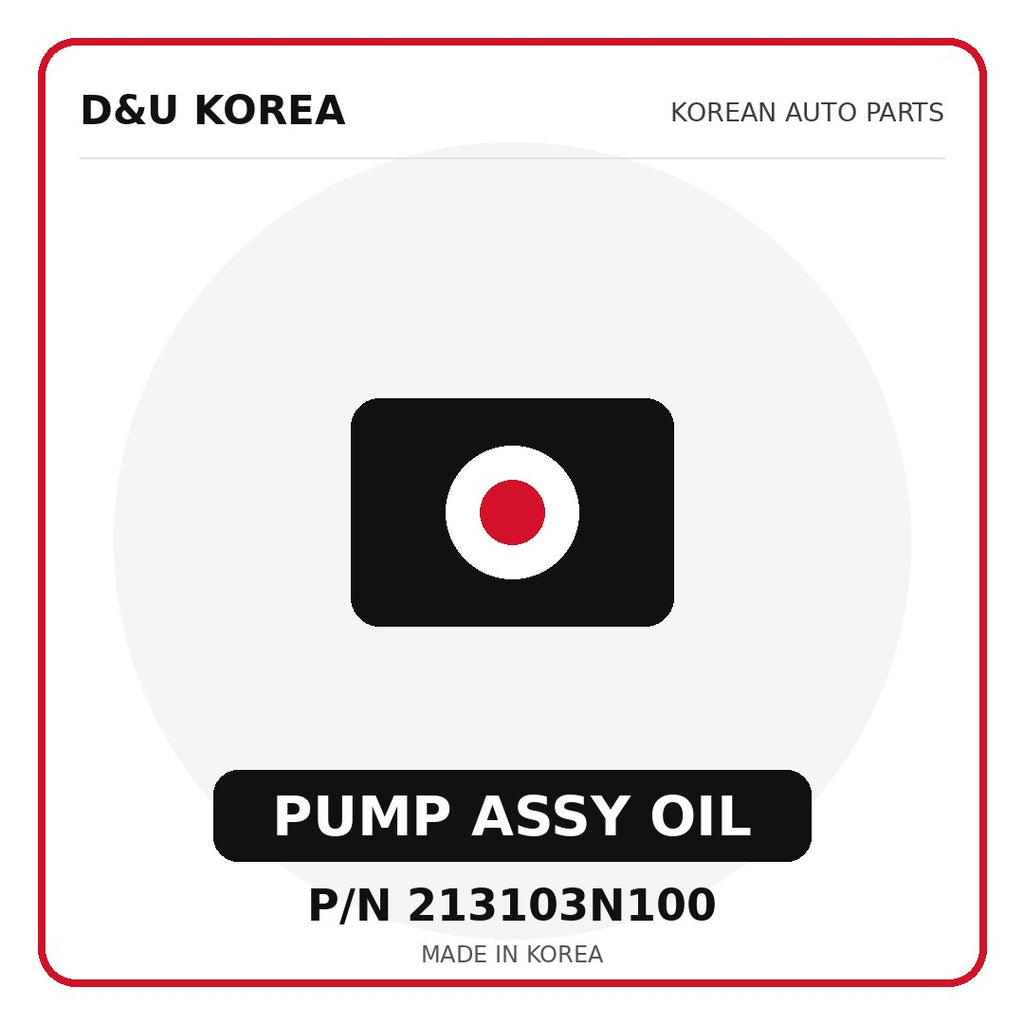 Genuine Mobis PUMP ASSY OIL 213103N100 - Korean auto parts from D&U Korea