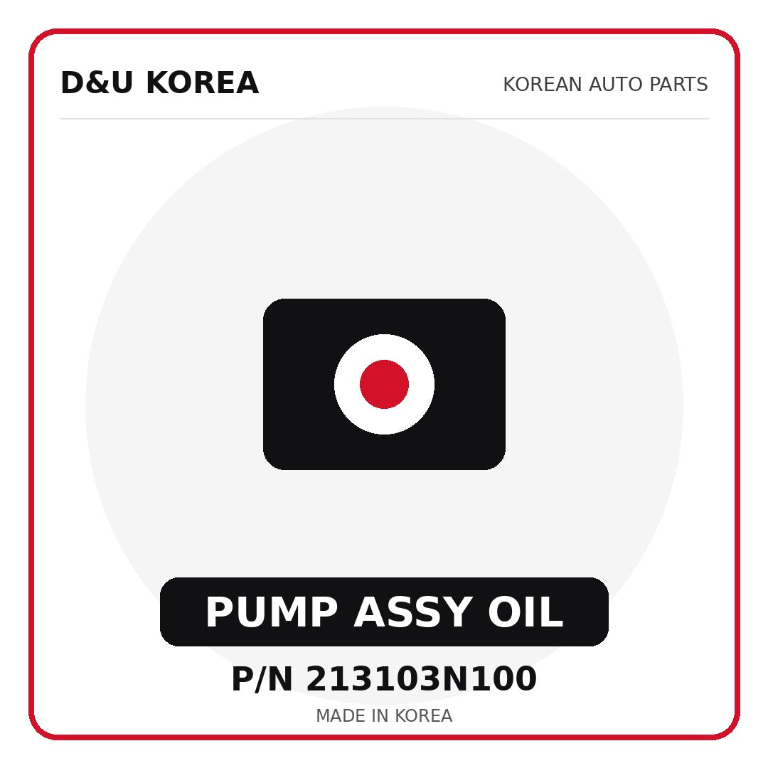 Genuine Mobis PUMP ASSY OIL 213103N100 - Korean auto parts from D&U Korea