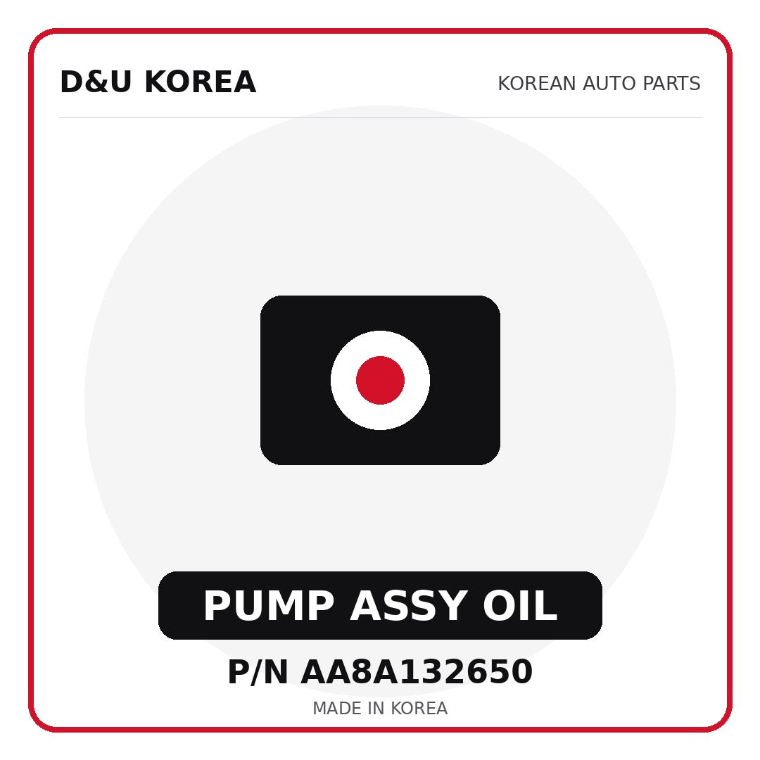 Genuine Mobis PUMP ASSY OIL AA8A132650 - Korean auto parts from D&U Korea