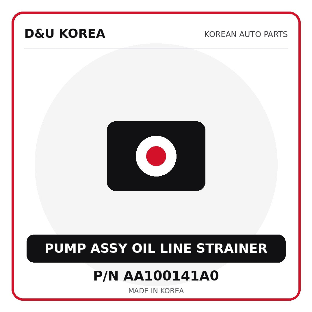 Genuine Mobis PUMP ASSY OIL LINE STRAINER AA100141A0 - Korean auto parts from D&U Korea