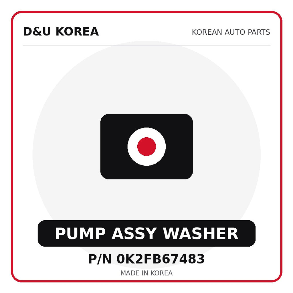 Genuine Mobis PUMP ASSY WASHER 0K2FB67483 - Korean auto parts from D&U Korea