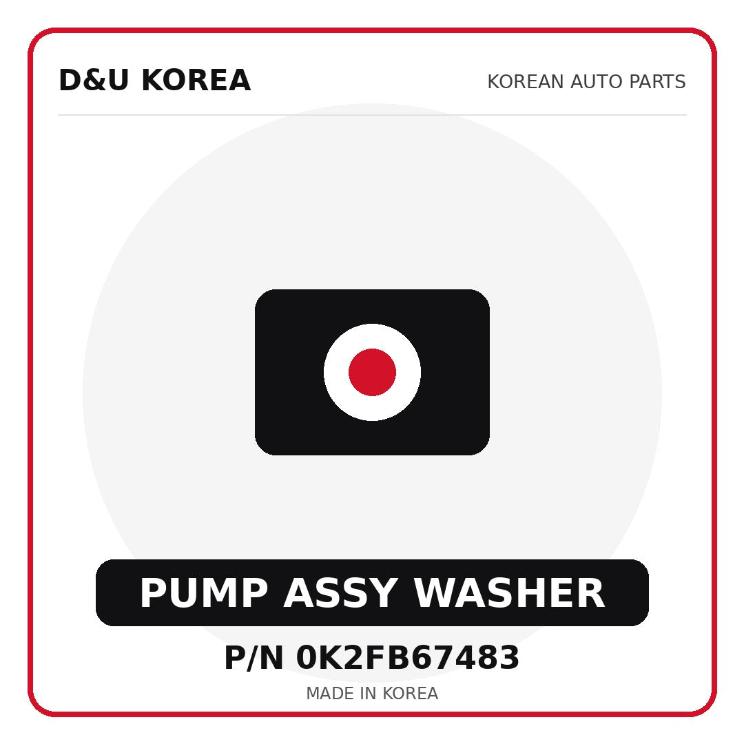Genuine Mobis PUMP ASSY WASHER 0K2FB67483 - Korean auto parts from D&U Korea