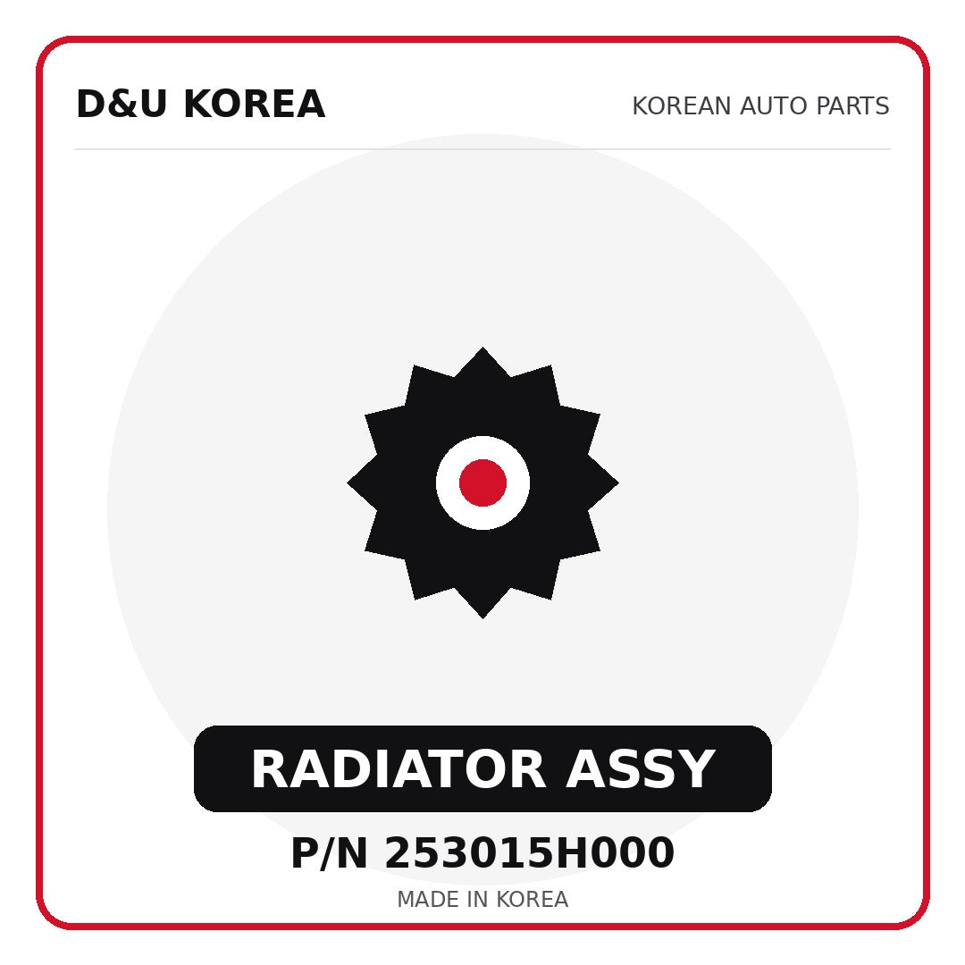 Genuine Mobis RADIATOR ASSY 253015H000 - Korean auto parts from D&U Korea