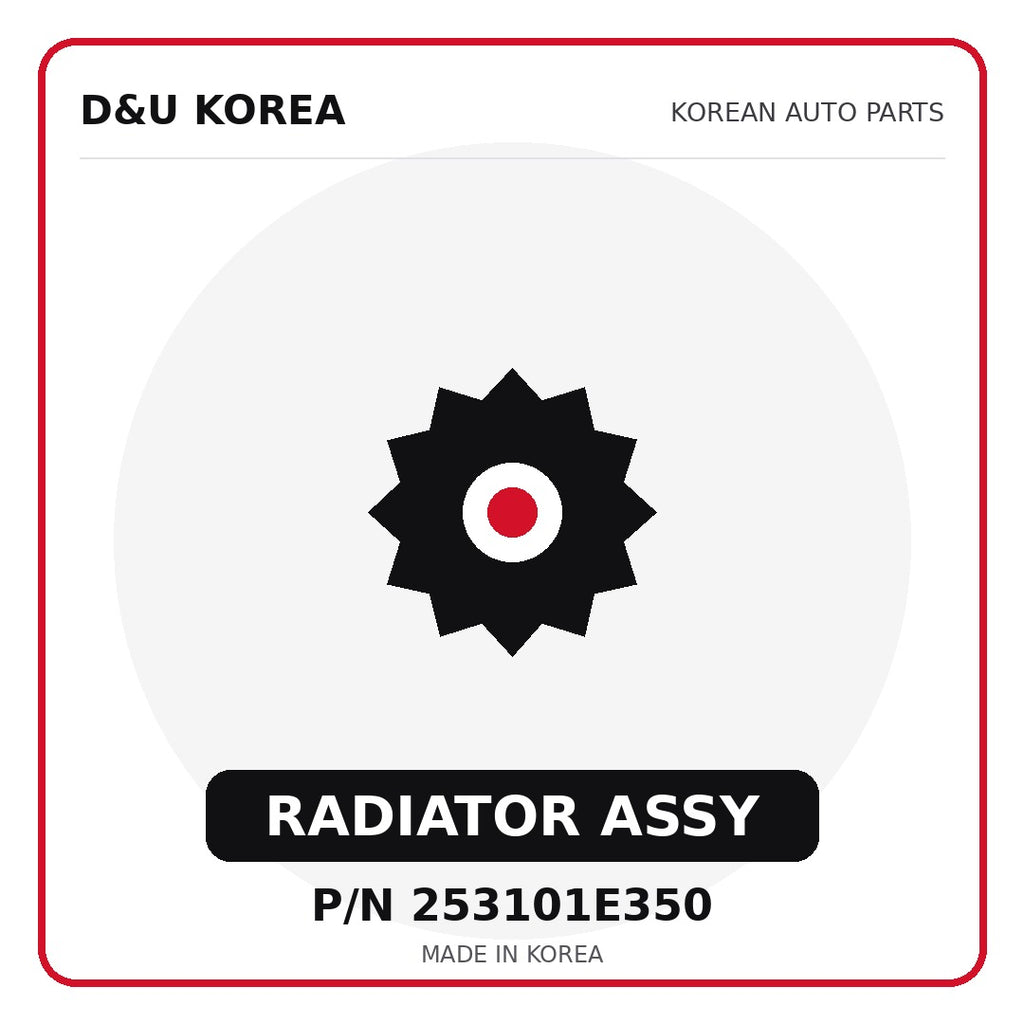 Genuine Mobis RADIATOR ASSY 253101E350 - Korean auto parts from D&U Korea