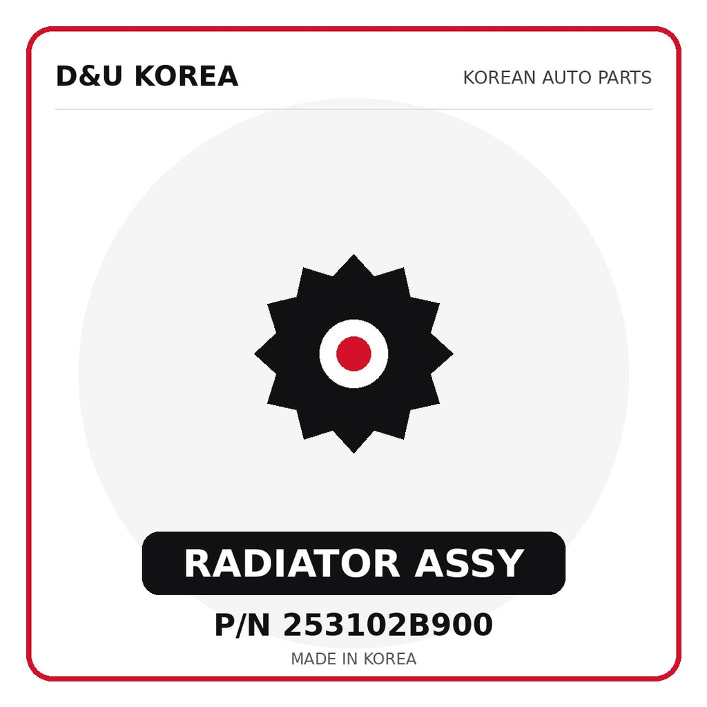 Genuine Mobis RADIATOR ASSY 253102B900 - Korean auto parts from D&U Korea