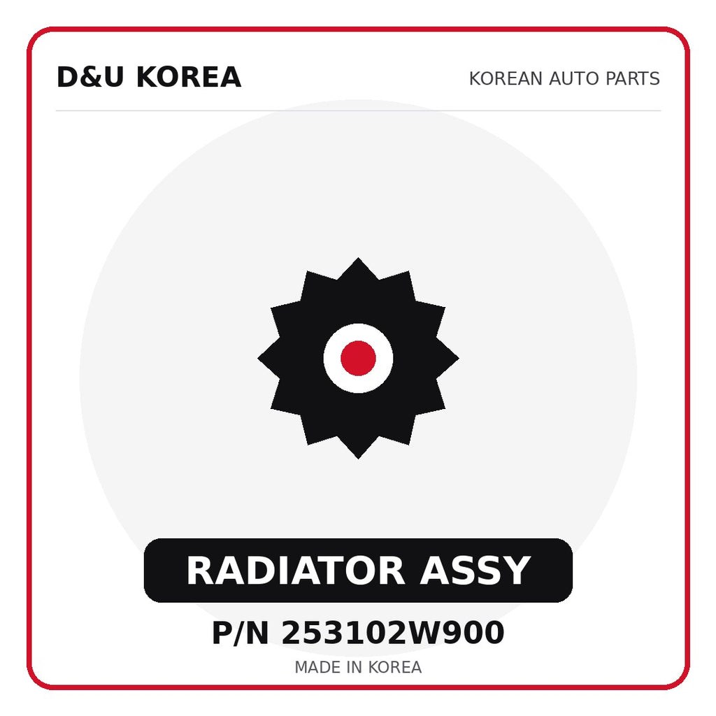 Genuine Mobis RADIATOR ASSY 253102W900 - Korean auto parts from D&U Korea