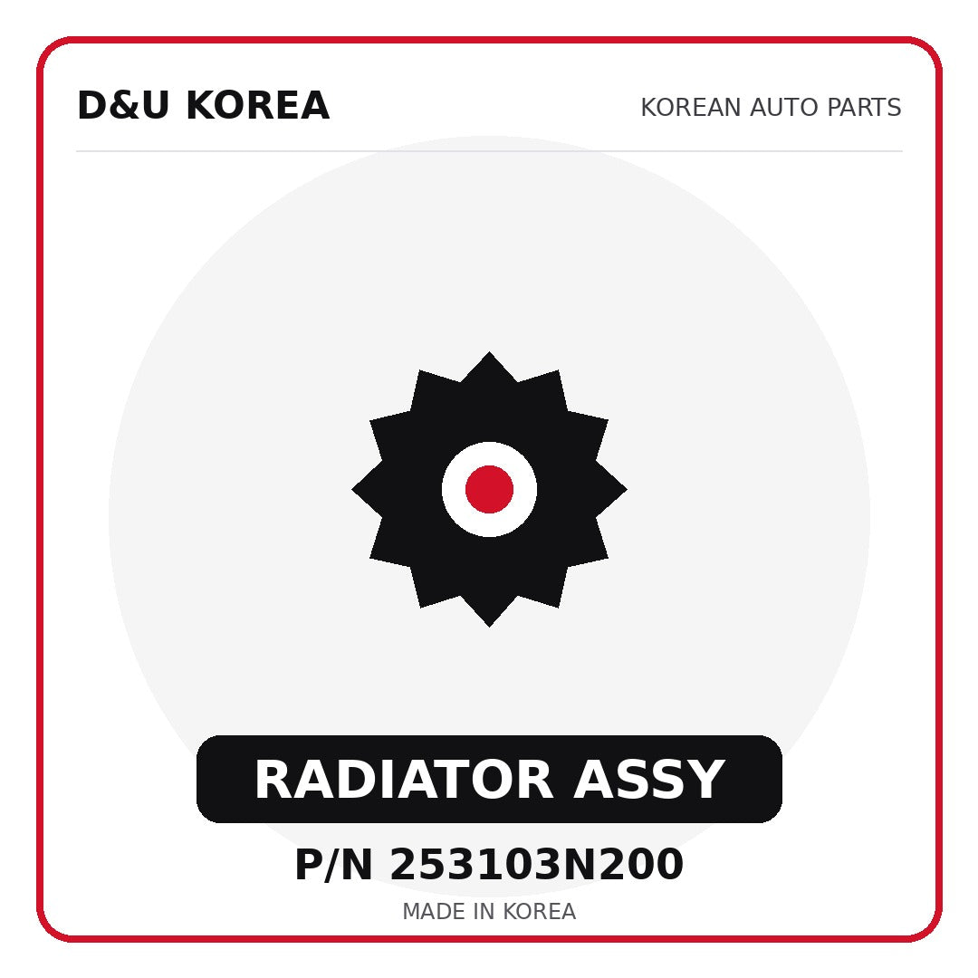 Genuine Mobis RADIATOR ASSY 253103N200 for Korean vehicles | D&U Korea