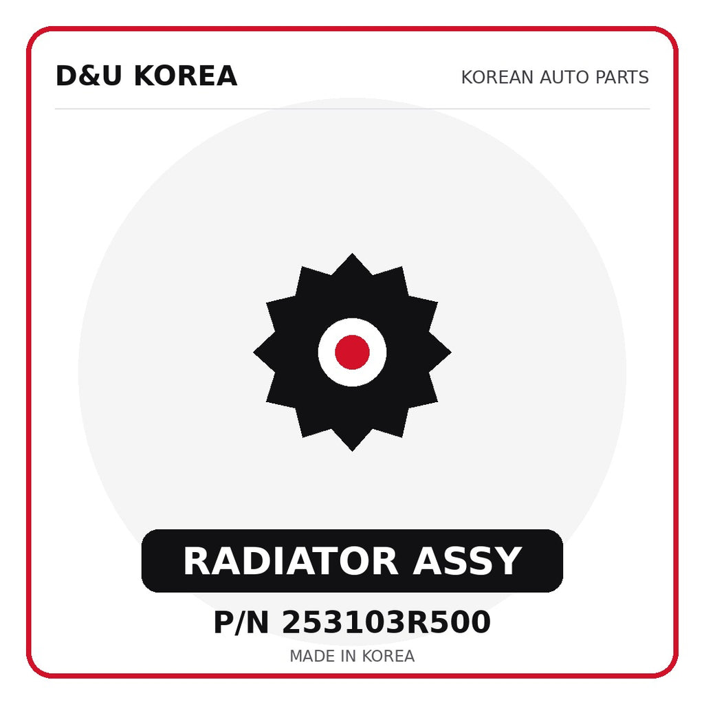 Genuine Mobis RADIATOR ASSY 253103R500 - Korean auto parts from D&U Korea