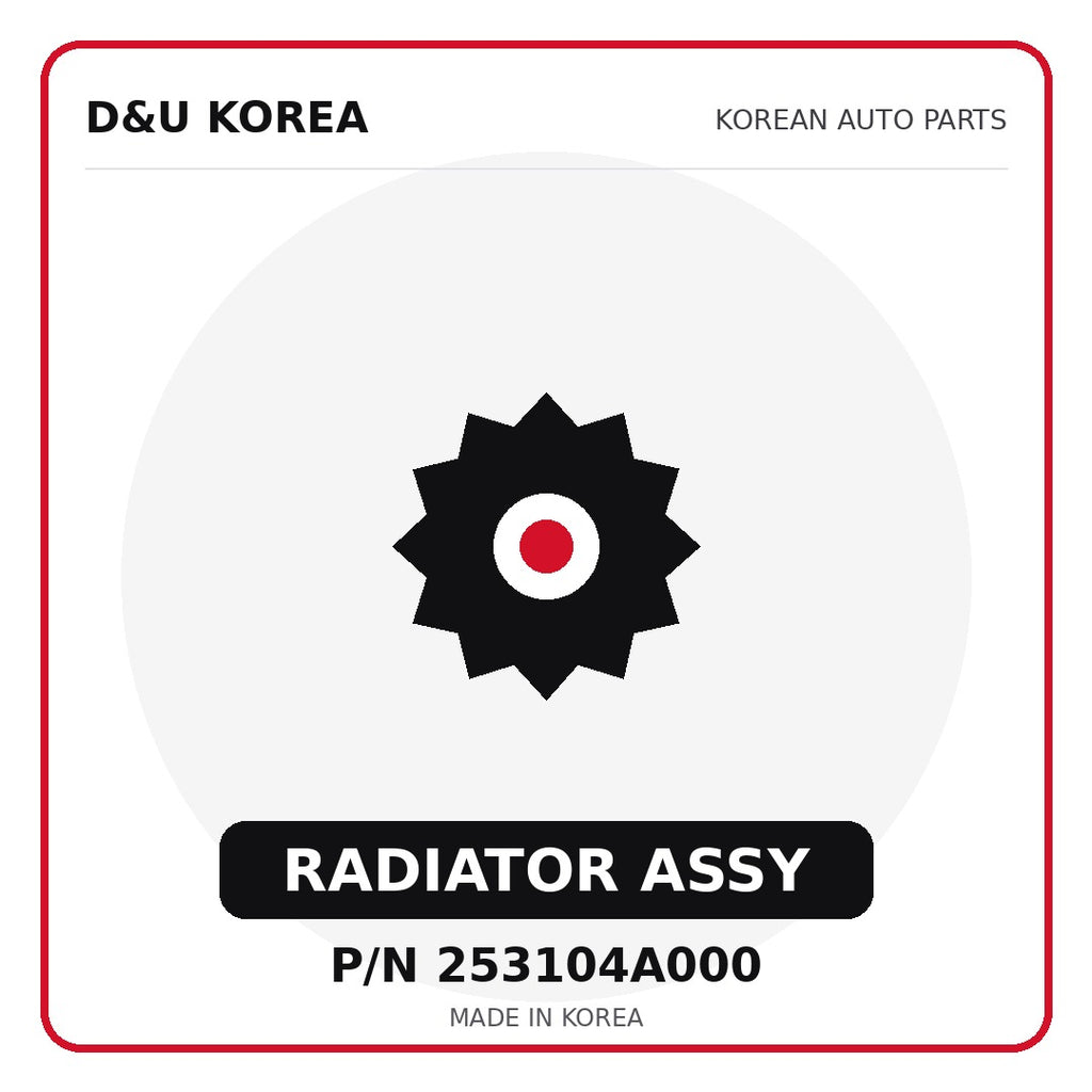 Genuine Mobis RADIATOR ASSY 253104A000 - Korean auto parts from D&U Korea