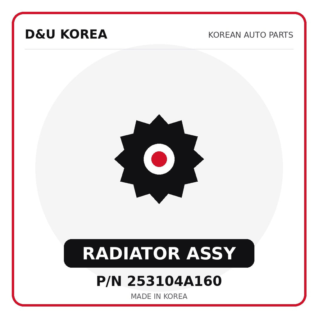 Genuine Mobis RADIATOR ASSY 253104A160 - Korean auto parts from D&U Korea