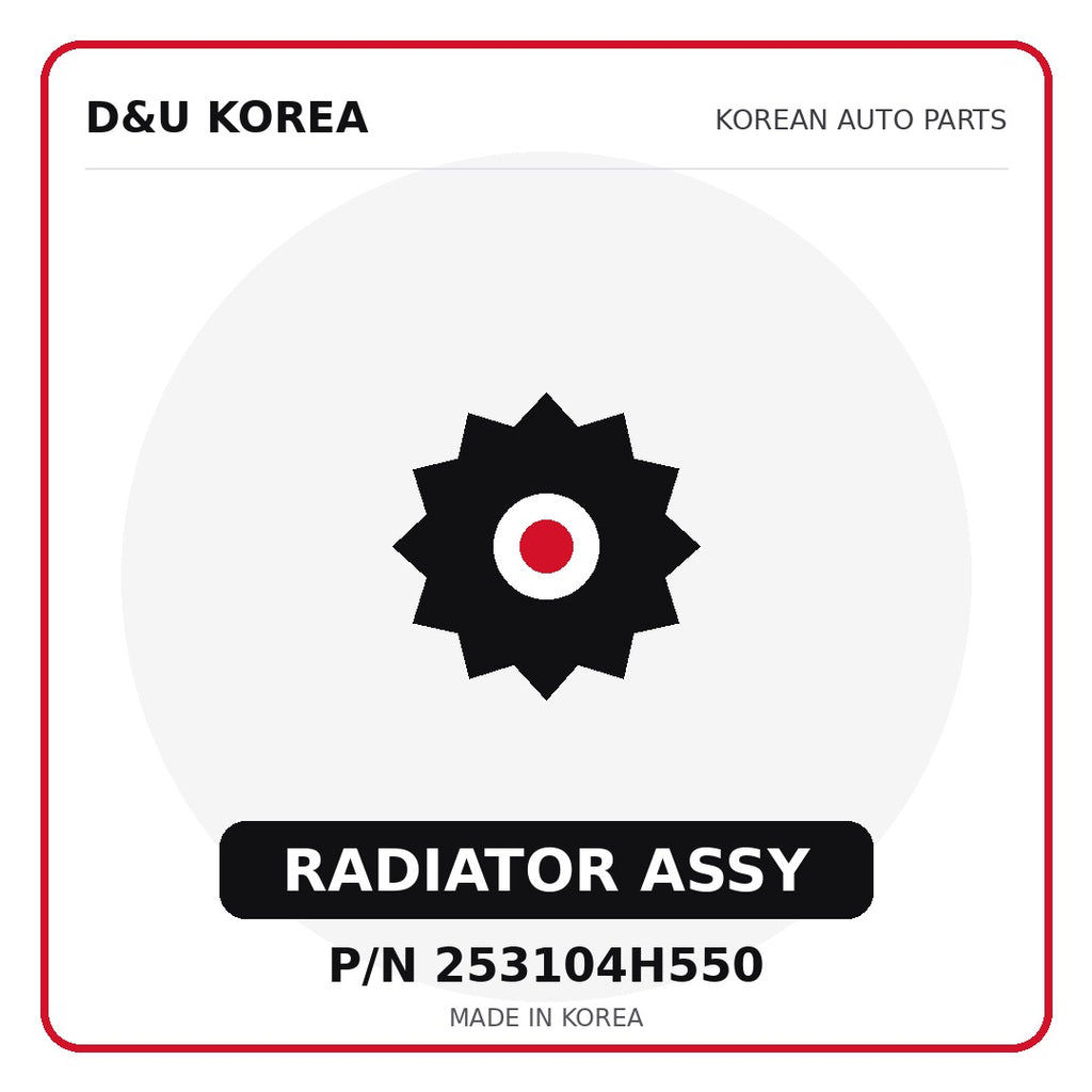 Genuine Mobis RADIATOR ASSY 253104H550 - Korean auto parts from D&U Korea